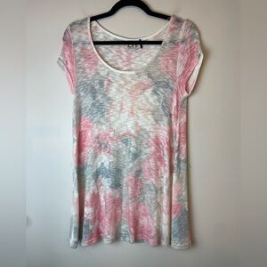 ANTHROPOLOGIE AKEMI + KIN FLORAL MULTI-COLOR SCOOP NECK FLOWY TOP WOMENS SMALL